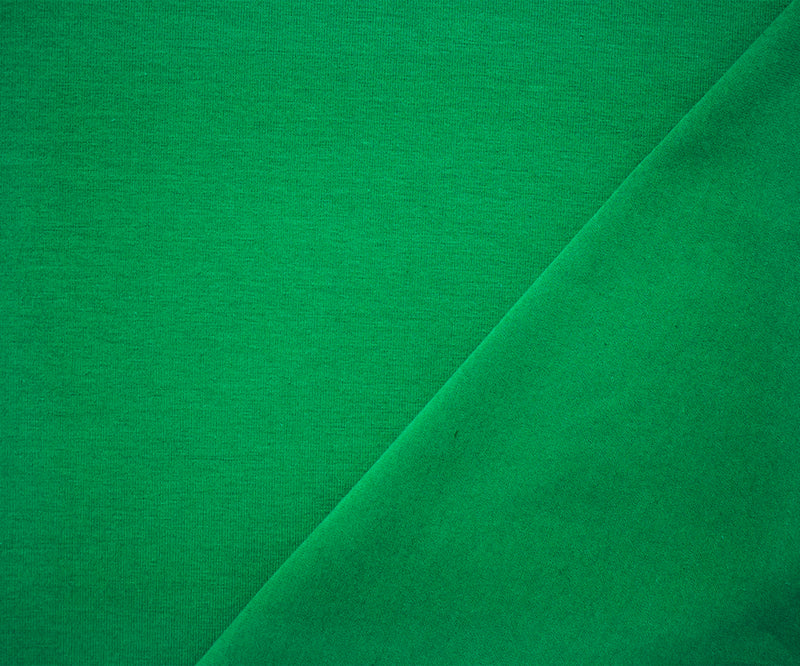 True Kelly Green Solid Cotton Spandex Knit Fabric - 10 oz - Reorderable