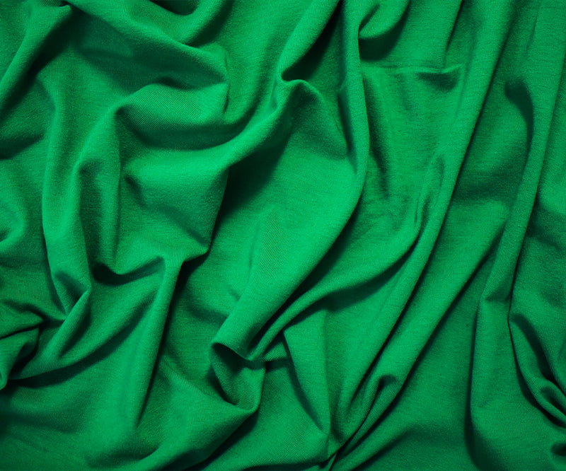True Kelly Green Solid Cotton Spandex Knit Fabric - 10 oz - Reorderable