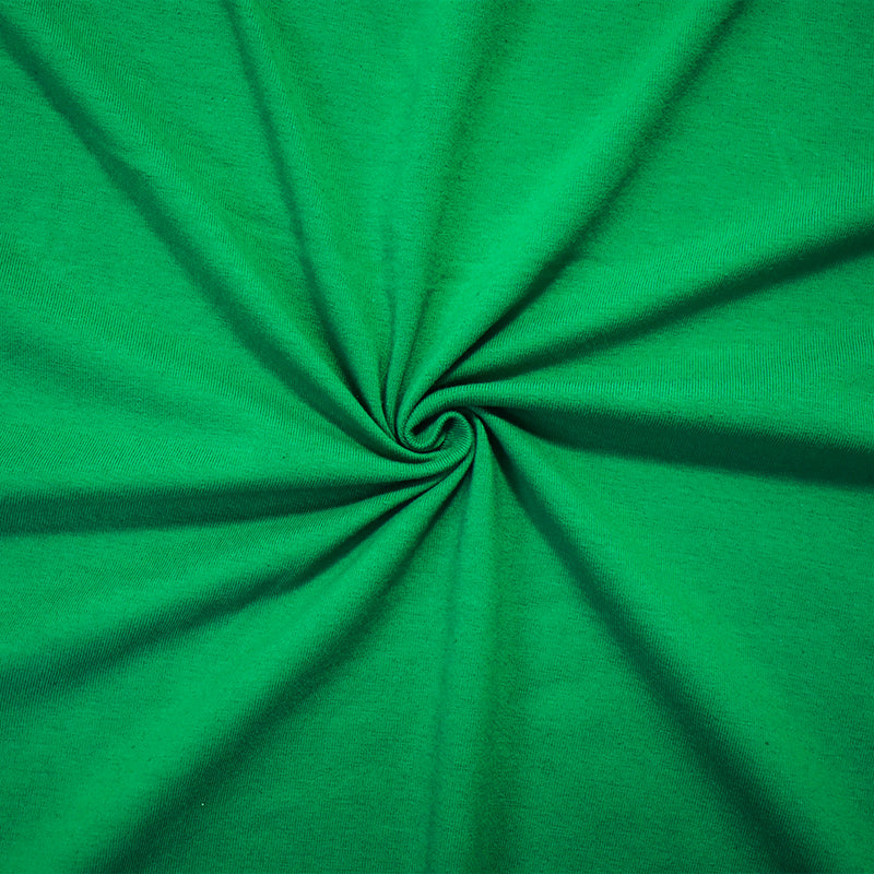 True Kelly Green Solid Cotton Spandex Knit Fabric - 10 oz - Reorderable