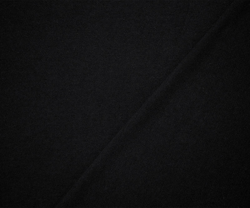 Black Solid Cotton Spandex Knit Fabric - 12 oz - Reorderable