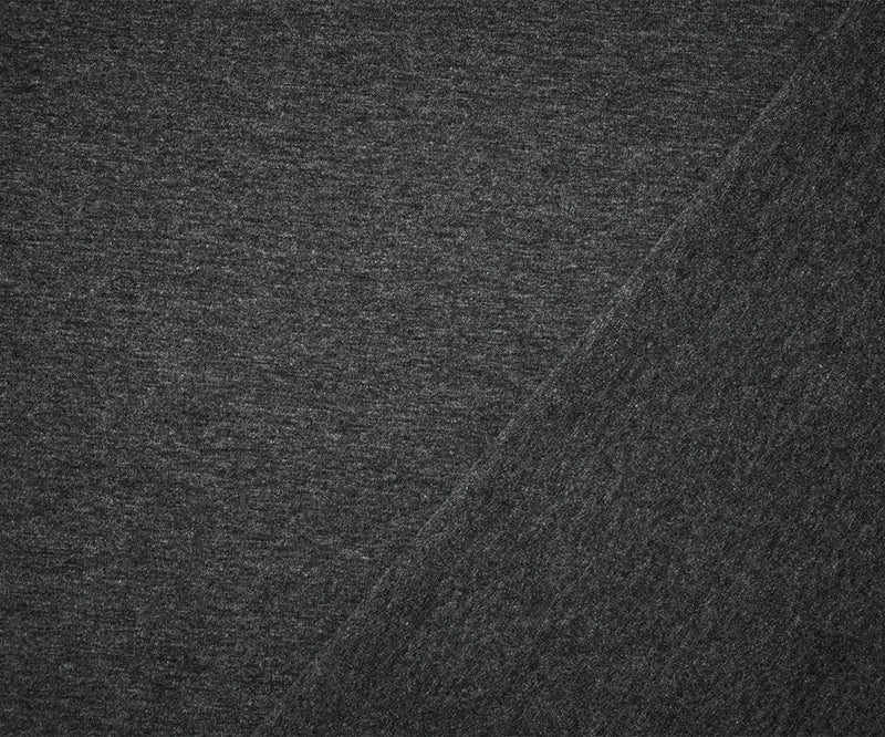 Heather Charcoal Gray Solid Cotton-Poly Spandex Knit Fabric - 12 oz - Reorderable