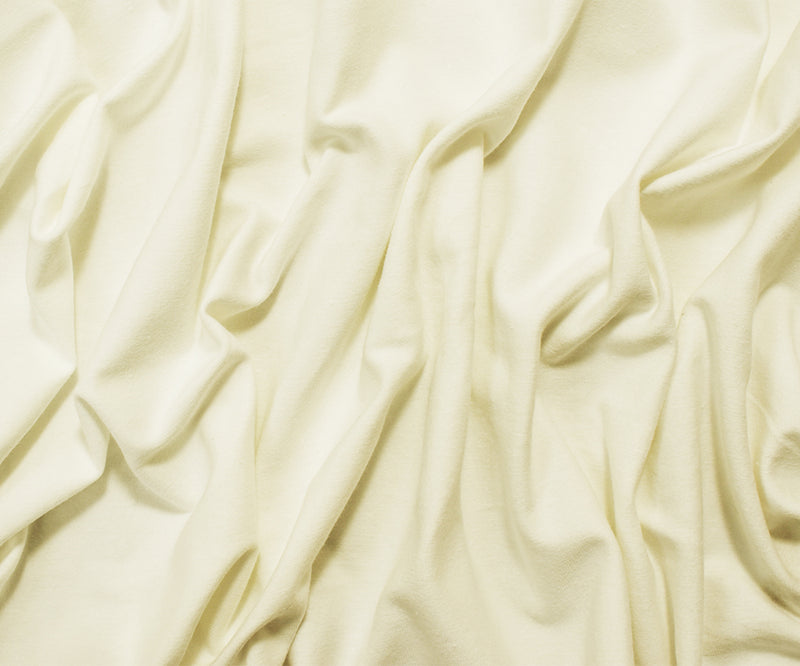 Off White Solid Cotton Spandex Knit Fabric - 12 oz - Reorderable