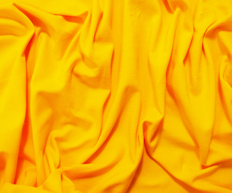 Lemon Yellow Solid Cotton Spandex Knit Fabric - 10 oz - Reorderable