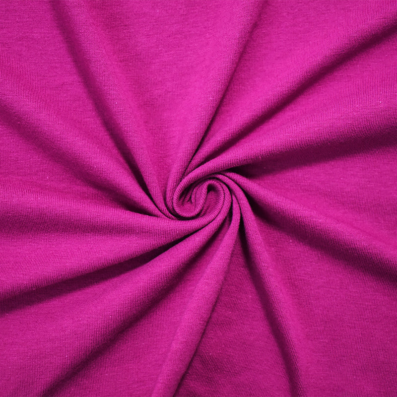 Dark Magenta Solid Cotton Spandex Knit Fabric - 10 oz - Reorderable