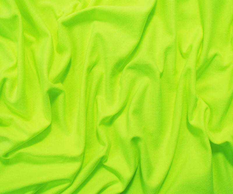 Neon Heather Yellow Solid Cotton Spandex Knit Fabric - 10 oz - Reorderable