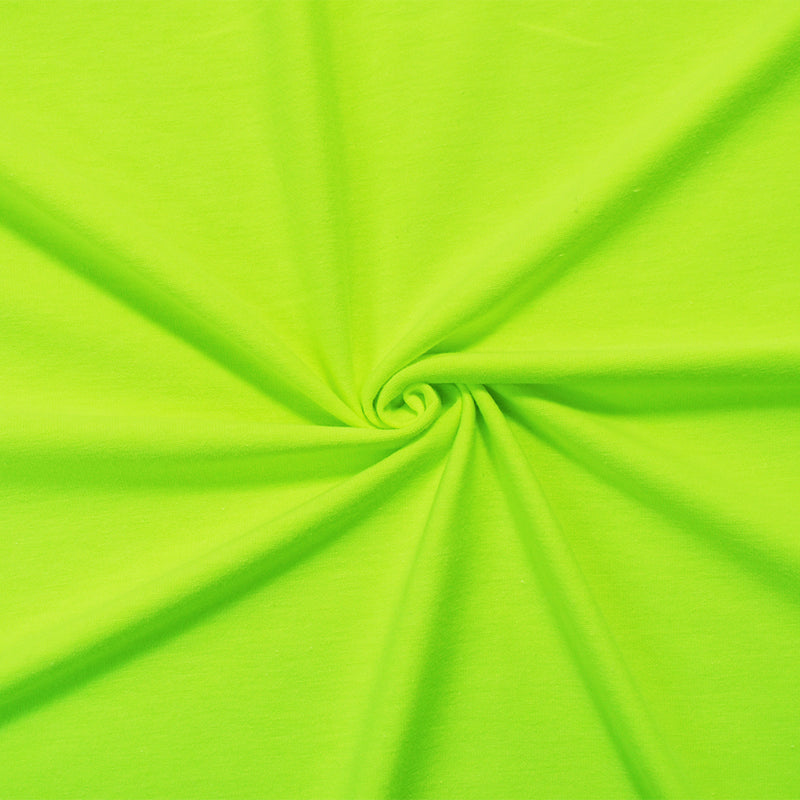 Neon Heather Yellow Solid Cotton Spandex Knit Fabric - 10 oz - Reorderable