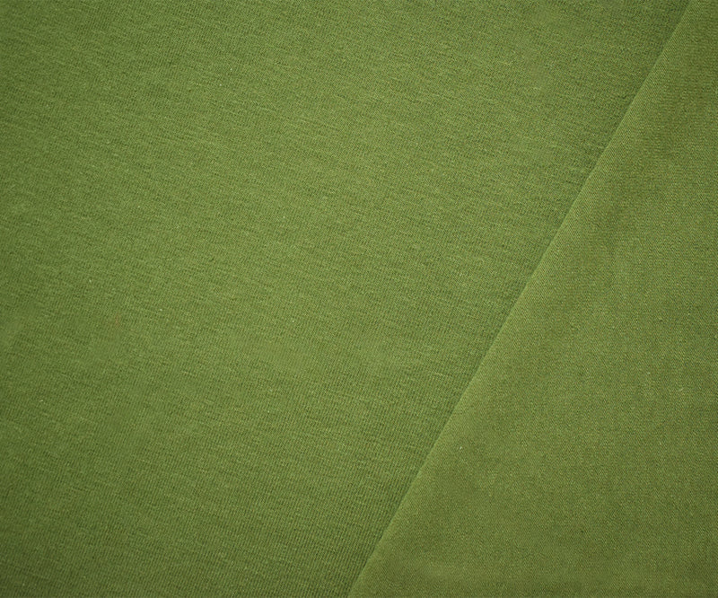 Army Green Solid Cotton Spandex Knit Fabric - 10 oz - Reorderable