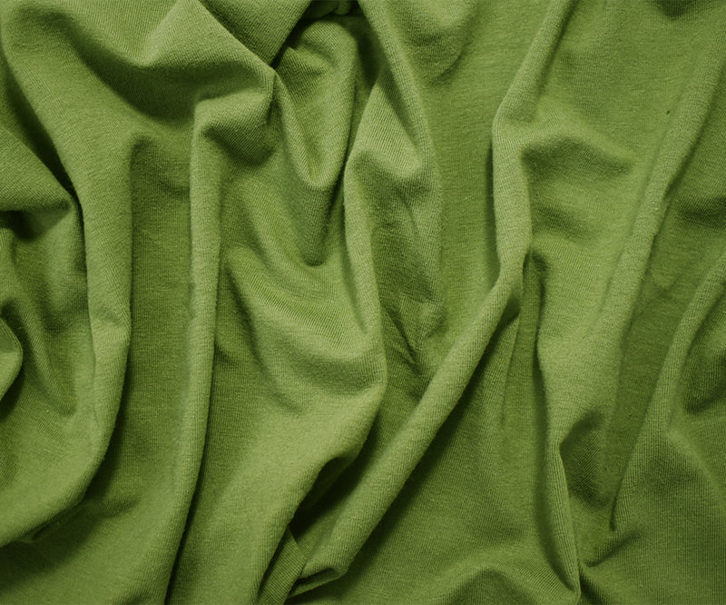 Army Green Solid Cotton Spandex Knit Fabric - 10 oz - Reorderable