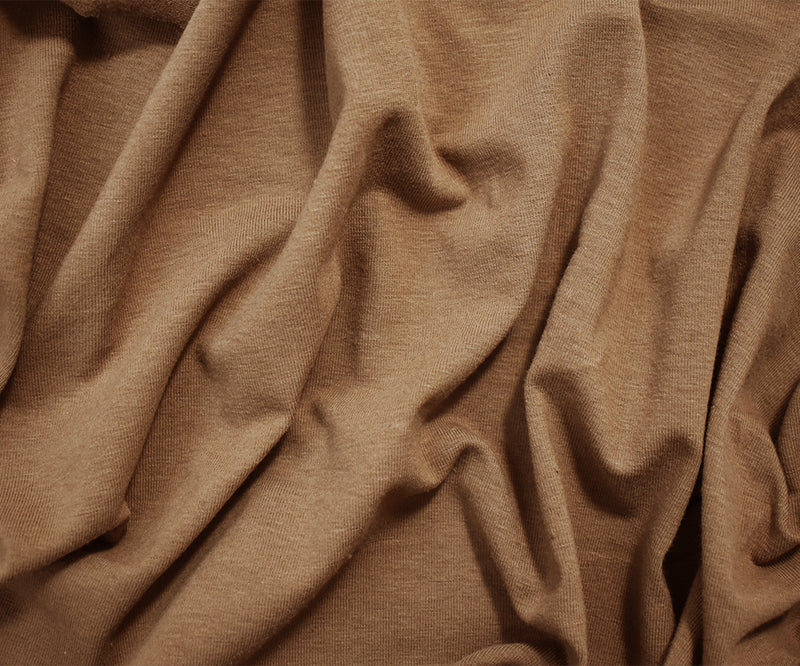 Dark Mocha Solid Cotton Spandex Knit Fabric - 10 oz - Reorderable