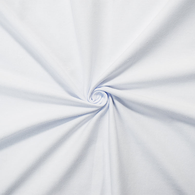 White Solid Cotton Spandex Knit Fabric - 10 oz - Reorderable