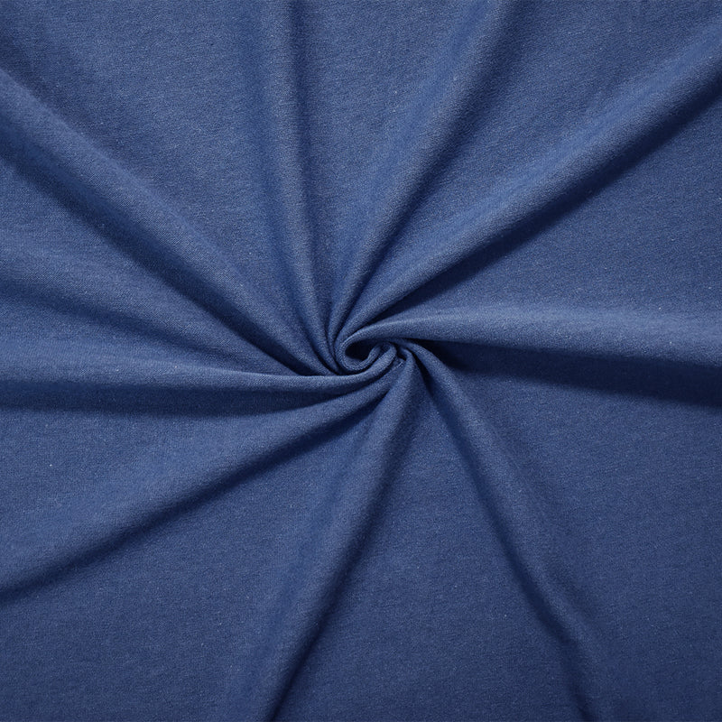 Denim Blue Solid Cotton Spandex Knit Fabric - 10 oz - Reorderable