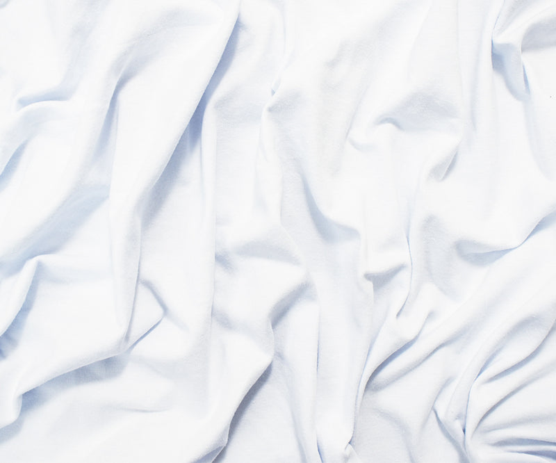 White Solid Cotton Spandex Knit Fabric - 12 oz - Reorderable
