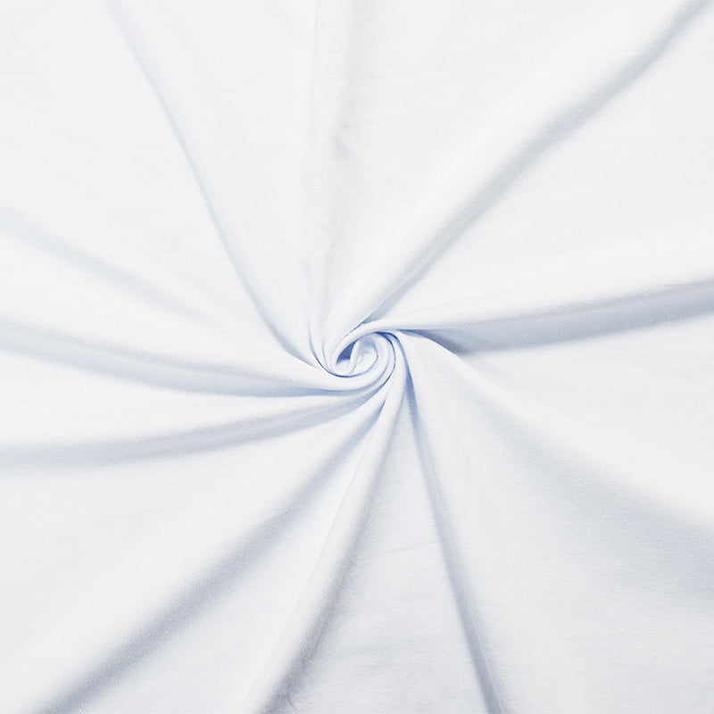 White Solid Cotton Spandex Knit Fabric - 12 oz - Reorderable