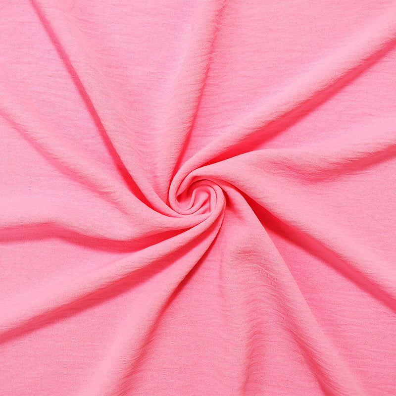 Pink Polyester Air Flow CEY Crepe Solid Woven Fabric