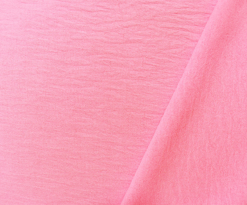 Pink Polyester Air Flow CEY Crepe Solid Woven Fabric