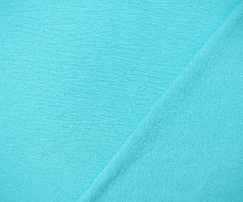 Aqua Blue Polyester Air Flow CEY Crepe Solid Woven Fabric