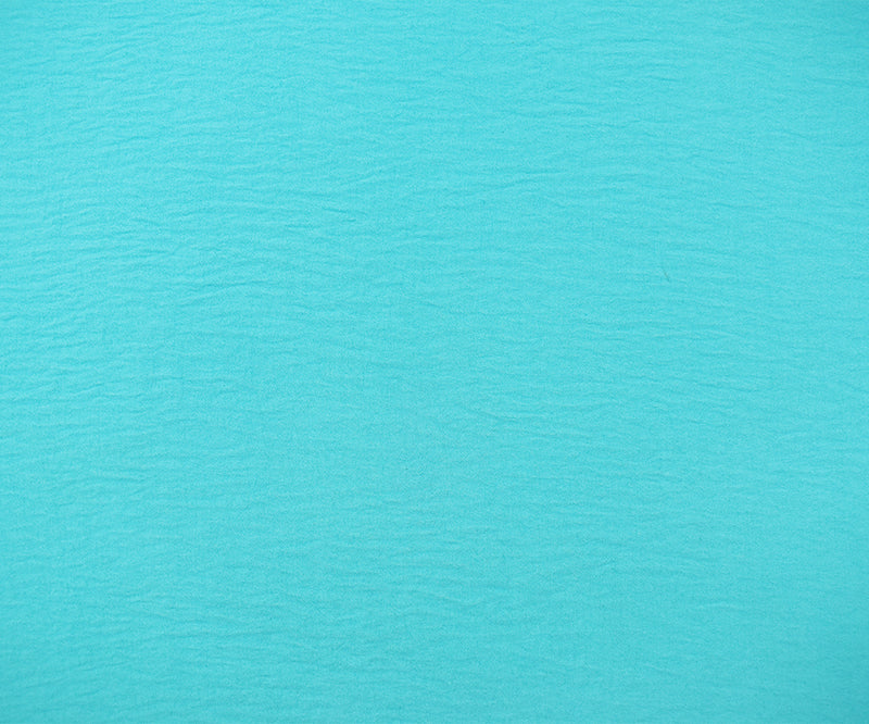 Aqua Blue Polyester Air Flow CEY Crepe Solid Woven Fabric