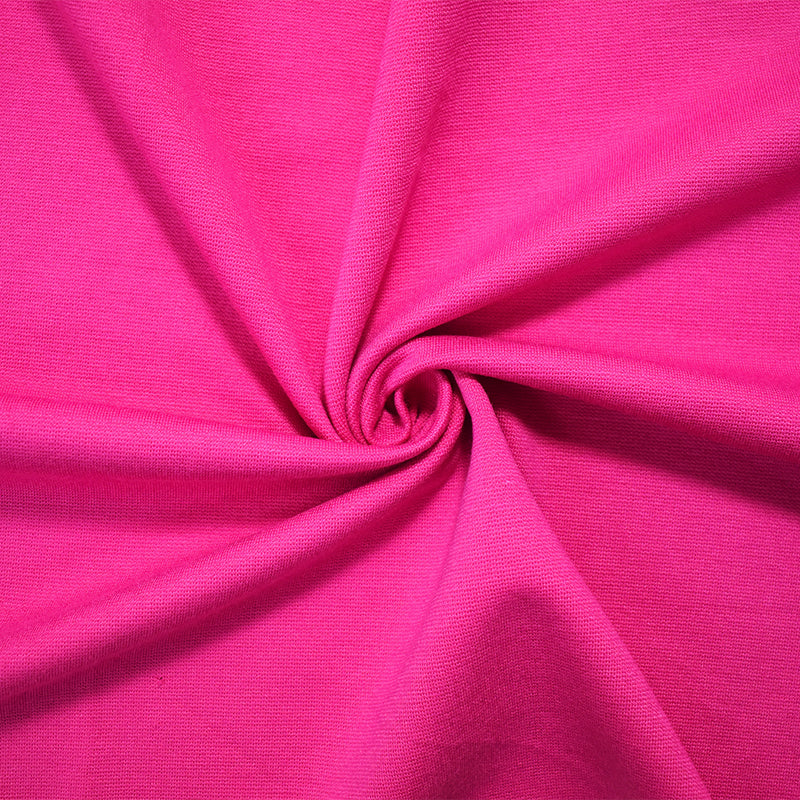 Hot Pink Rayon-Nylon Solid Stretch Spandex Ponte De Roma Knit Fabric