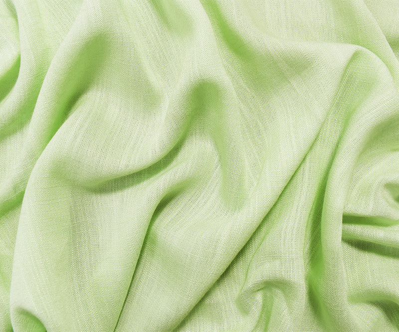 Green Rayon Semi-Sheer Slubbed Cross Hatch Woven Fabric
