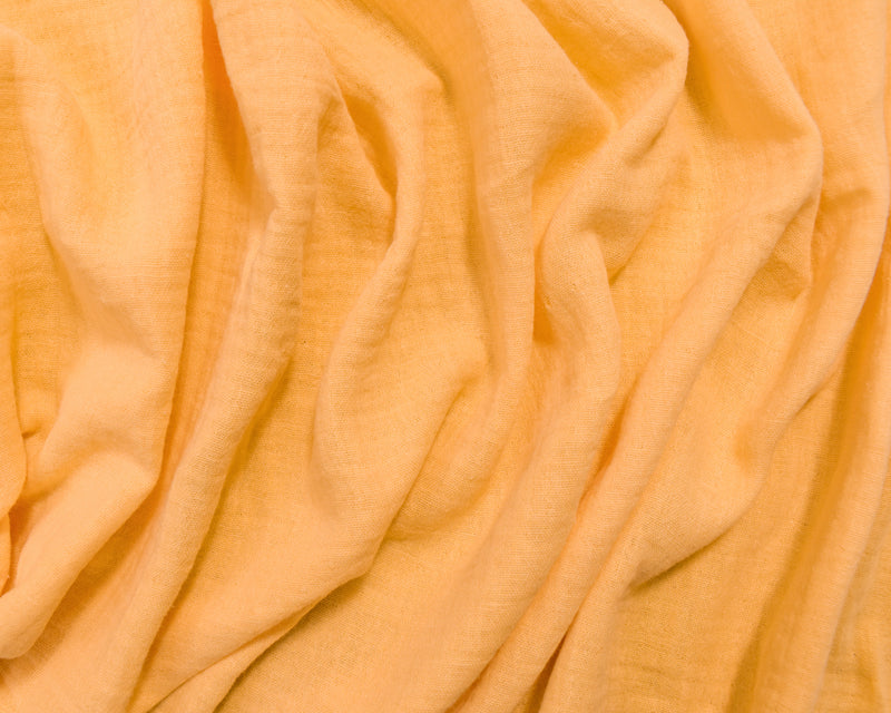 Yellow Cotton Crinkled Solid Double Gauze Woven Fabric