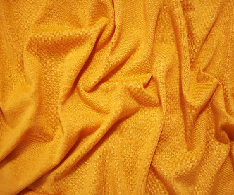 Mustard Yellow Poly Stretch Spandex Slub Jersey Knit Fabric