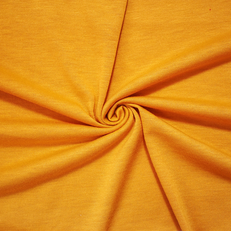 Mustard Yellow Poly Stretch Spandex Slub Jersey Knit Fabric