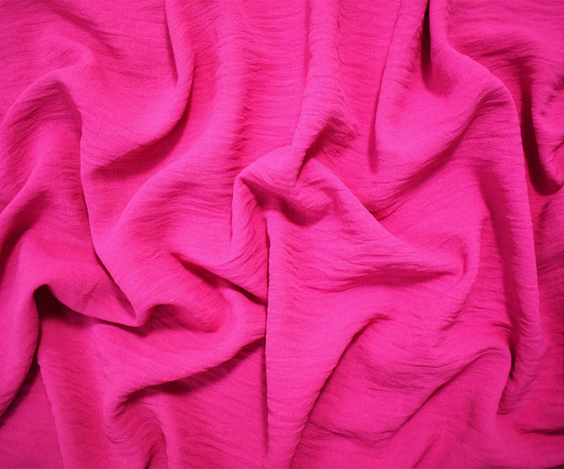 Pink Polyester Air Flow CEY Crepe Solid Woven Fabric