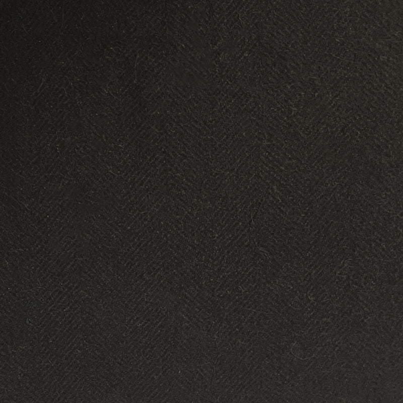 Black Camel Hair Herringbone Flannel Jacketing Woven Fabric