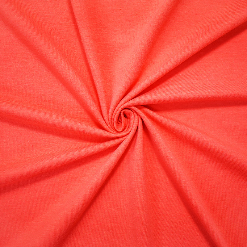 Orange Cotton Solid Stretch Spandex Jersey Knit Fabric