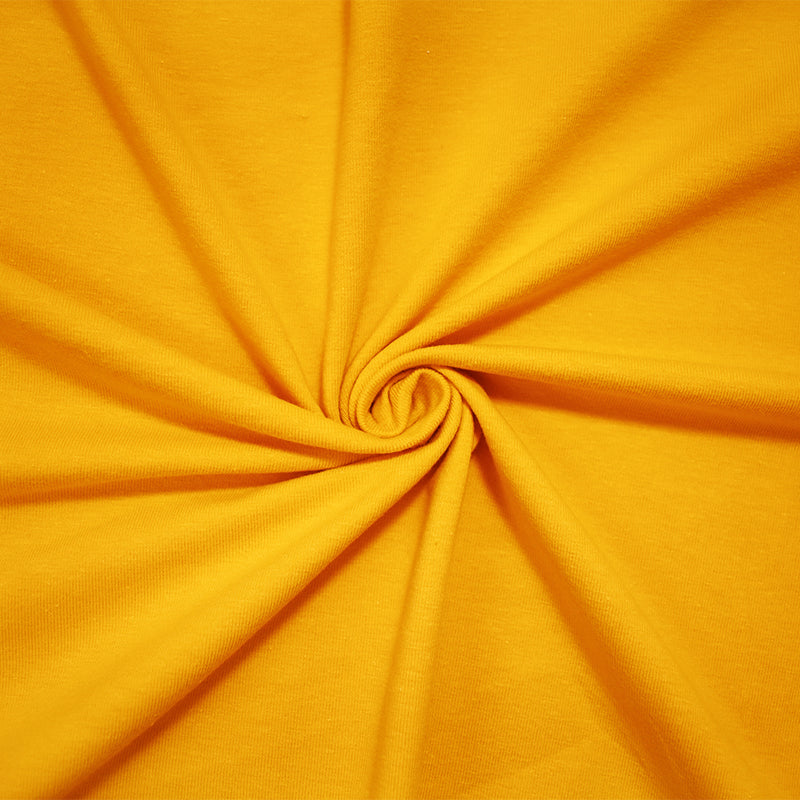 Yellow Cotton Solid Stretch Spandex Jersey Knit Fabric