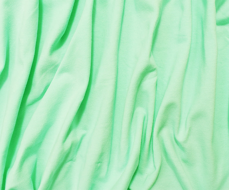 Mint Green Cotton Solid Stretch Spandex Jersey Knit Fabric