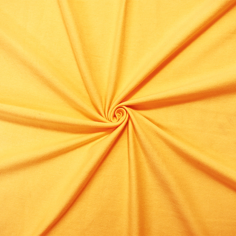 Yellow Cotton Solid Stretch Spandex Jersey Knit Fabric