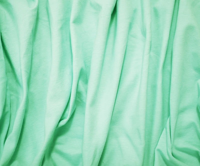 Light Teal Cotton Solid Stretch Spandex Jersey Knit Fabric