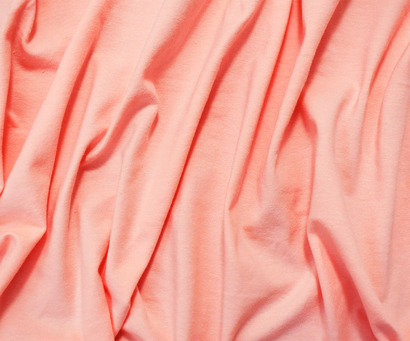 Pastel Orange Cotton Solid Stretch Spandex Jersey Knit Fabric