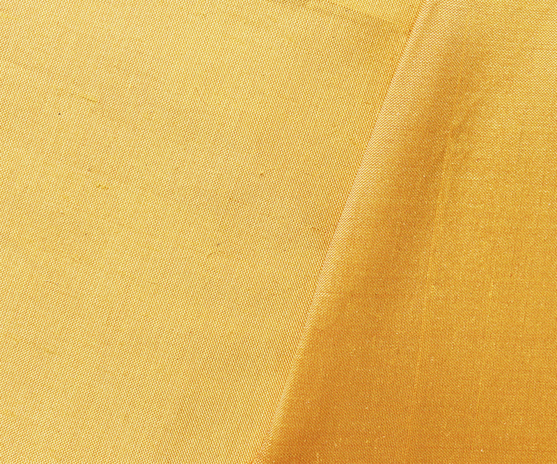 Orange-Yellow-Iridescent Silk Dupioni Woven Fabric