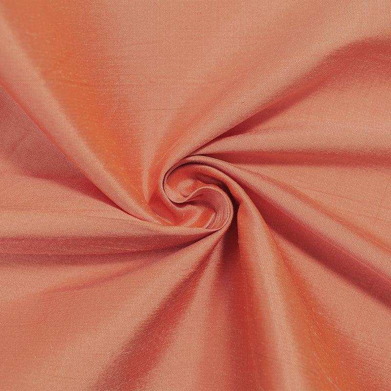 Pink-Orange Iridescent Silk Dupioni Woven Fabric
