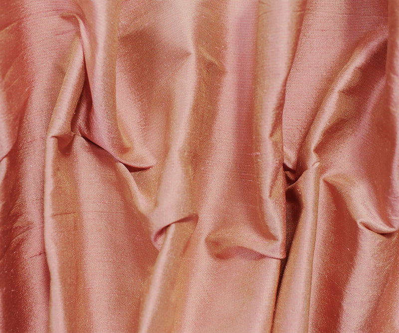 Pink-Beige Iridescent Silk Dupioni Woven Fabric