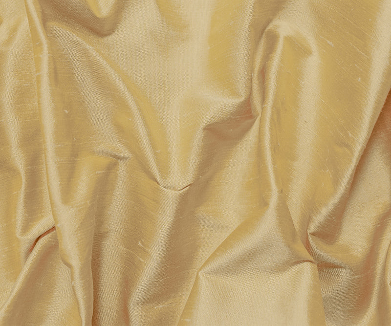 Yellow-White Iridescent Silk Dupioni Woven Fabric