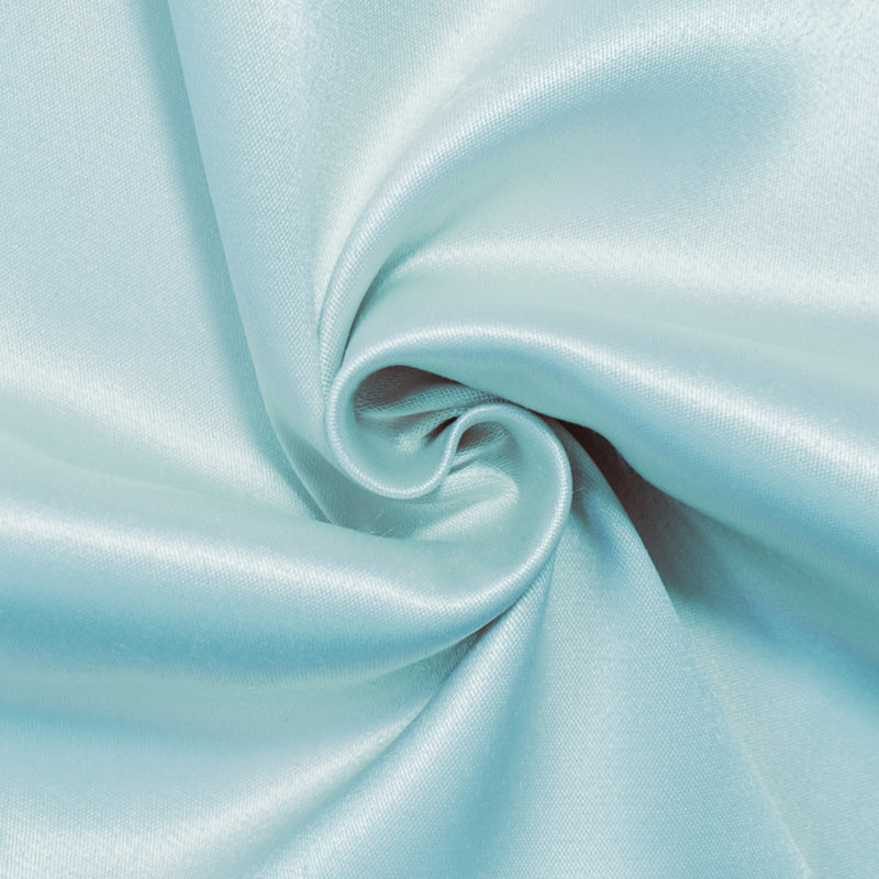 Light Blue Polyester Stretch Lamour Satin Woven Fabric