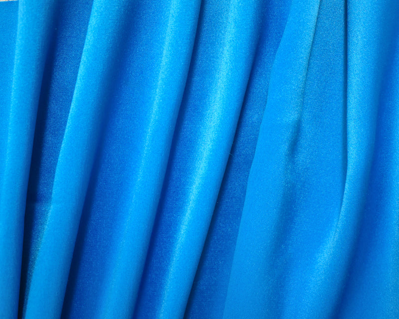 Peacock Blue Polyester Stretch Lamour Satin Woven Fabric