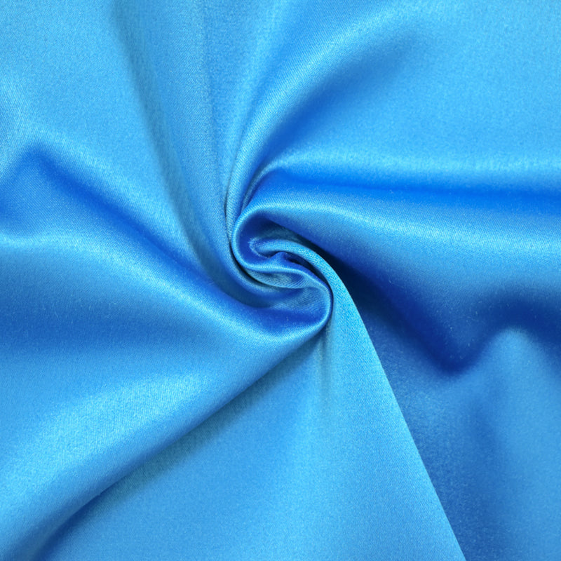 Peacock Blue Polyester Stretch Lamour Satin Woven Fabric