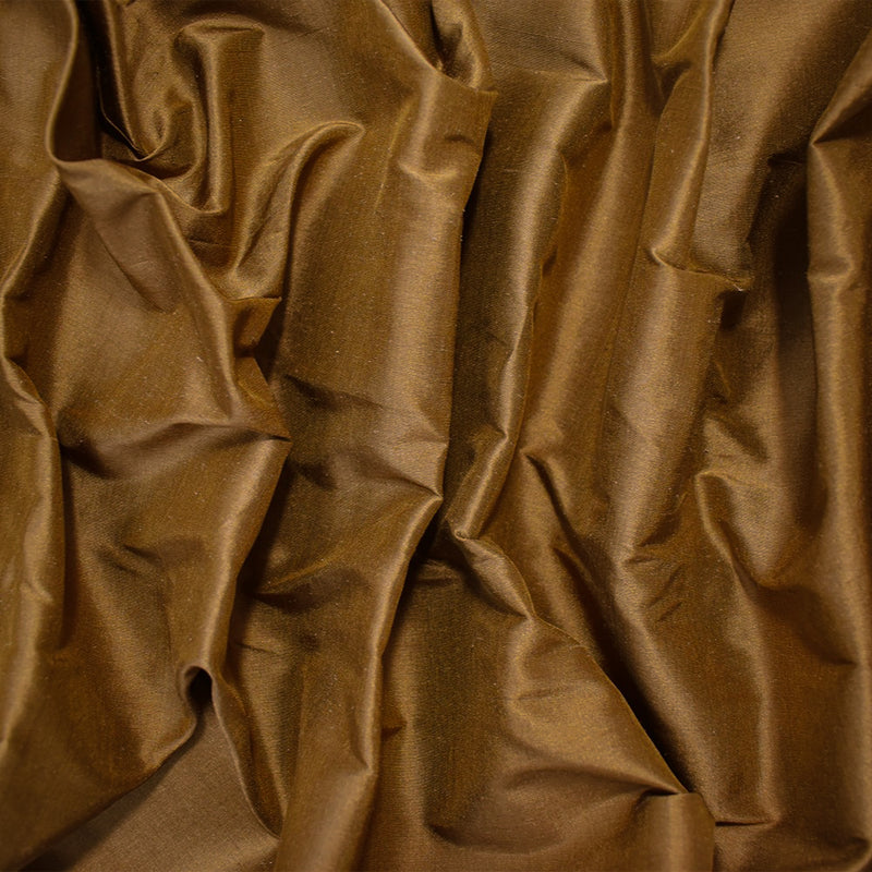 Brown Silk Iridescent Shantung Woven Fabric
