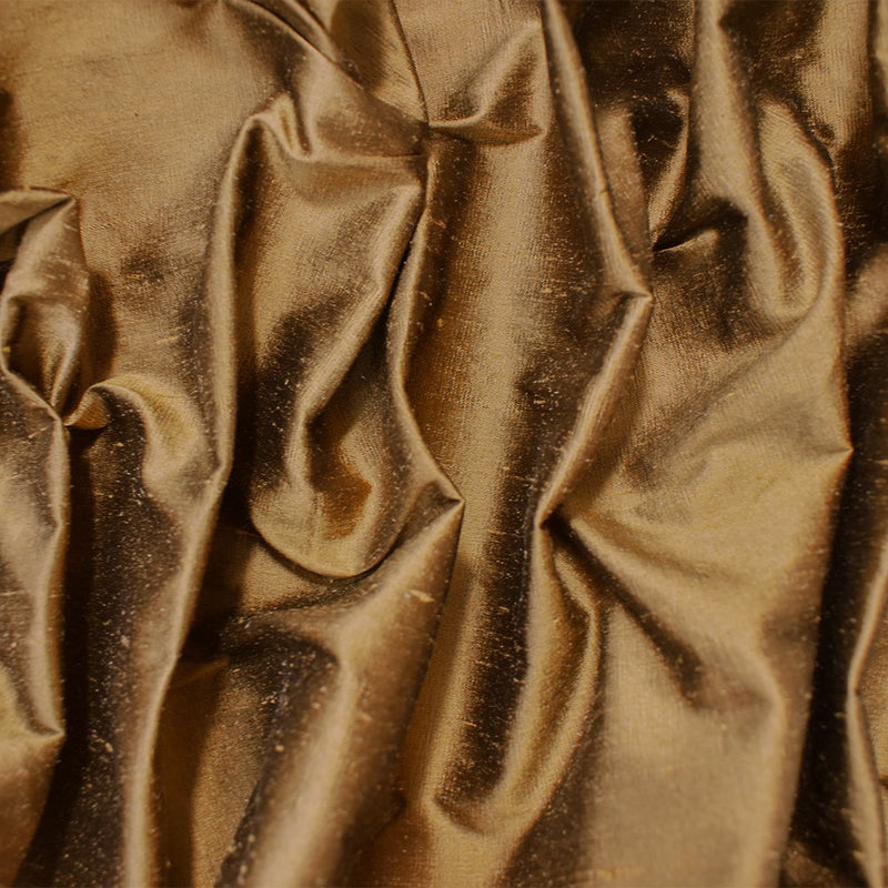 Light Brown-Black Silk Iridescent Dupioni Woven Fabric