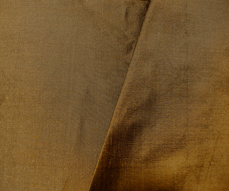 Light Brown-Black Silk Iridescent Dupioni Woven Fabric