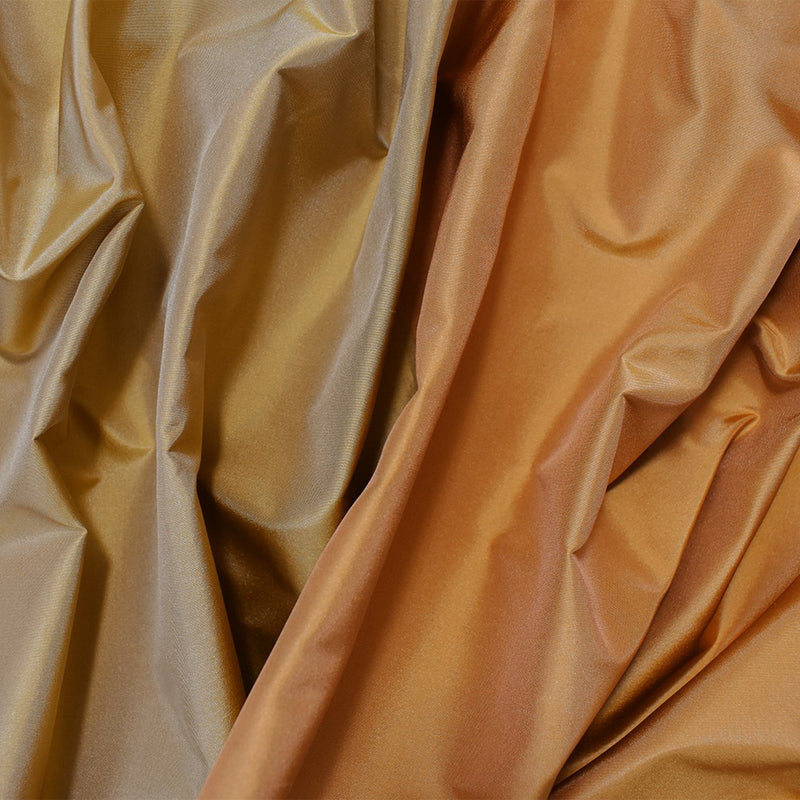 Beige-Orange Silk Half Stripe Taffeta Woven Fabric