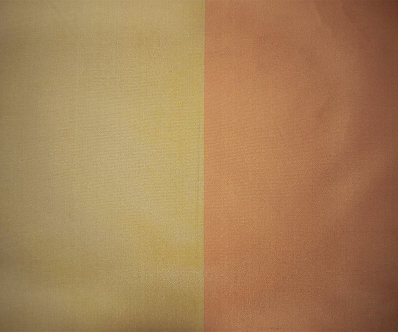 Beige-Orange Silk Half Stripe Taffeta Woven Fabric