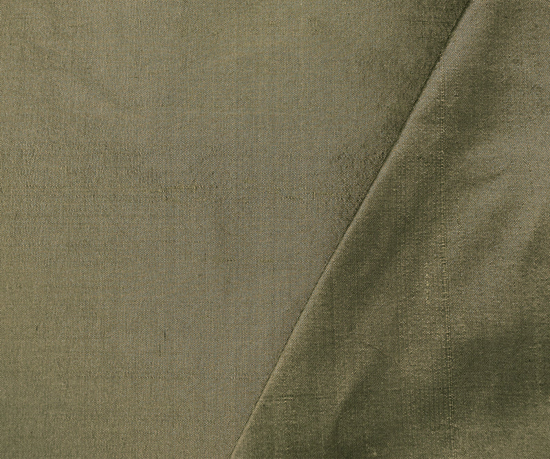 Green-Black Silk Iridescent Dupioni Woven Fabric