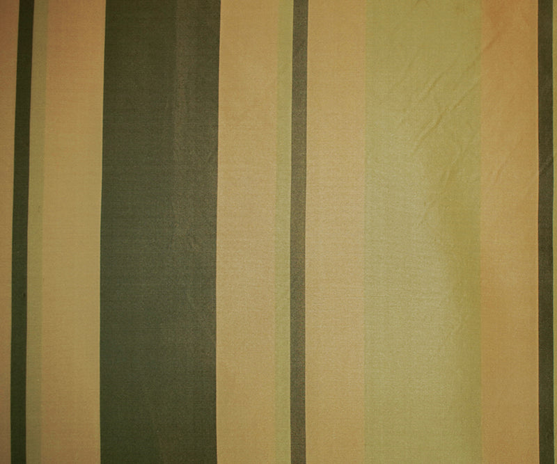 Yellow-Green-Multi Silk Iridescent Striped Taffeta Woven Fabric