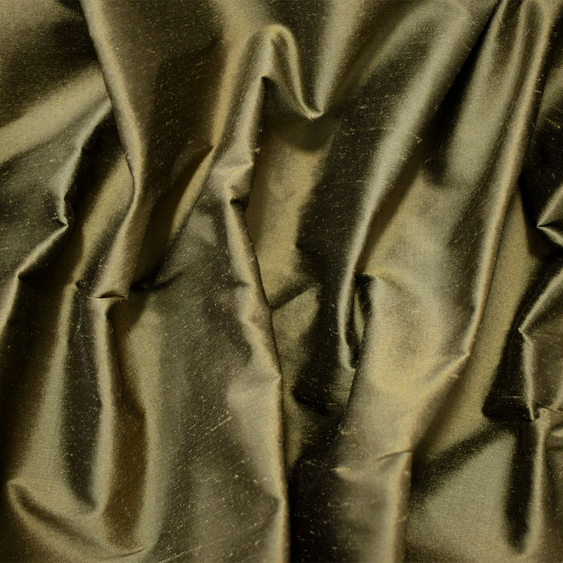 Deep Brown-Black Iridescent Dupioni Woven Fabric