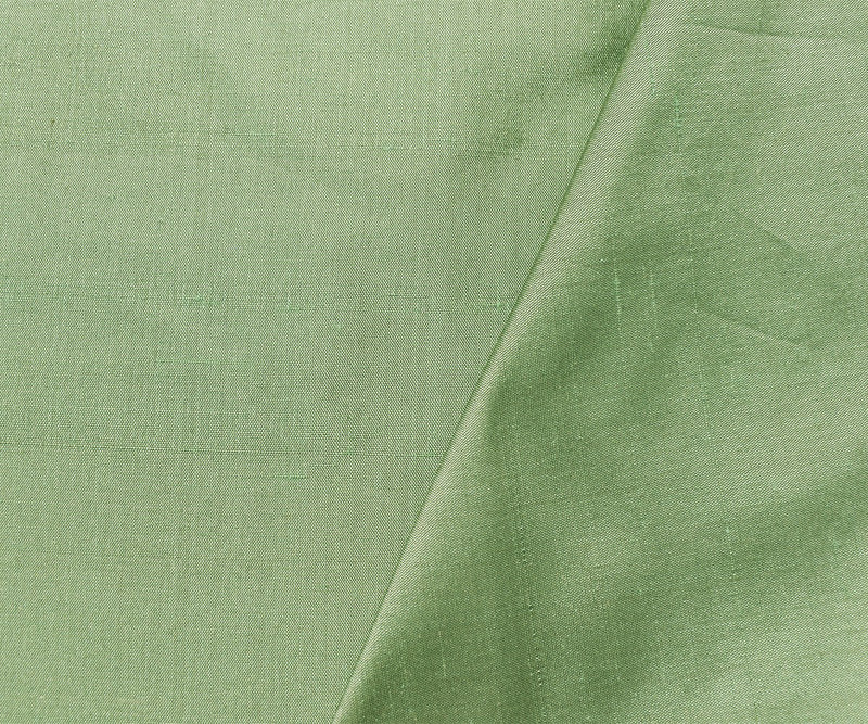 Pastel Green-Taupe Silk Iridescent Dupioni Woven Fabric
